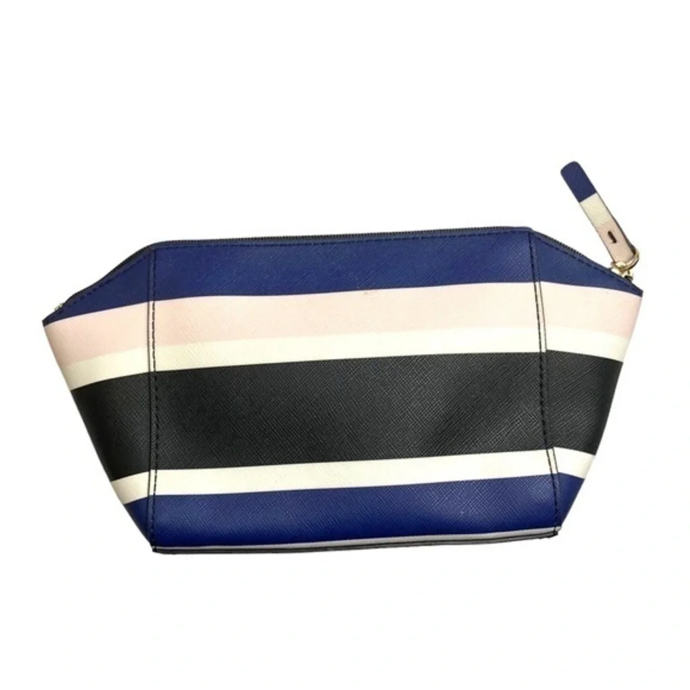 Kate spade striped makeup clutch bag case